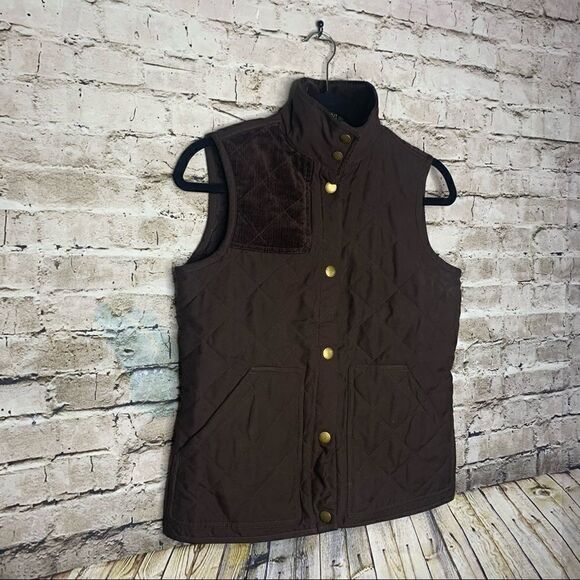 Lauren Ralph Lauren Brown Quilted Snap Button Vest sz XS - Picture 3 of 13